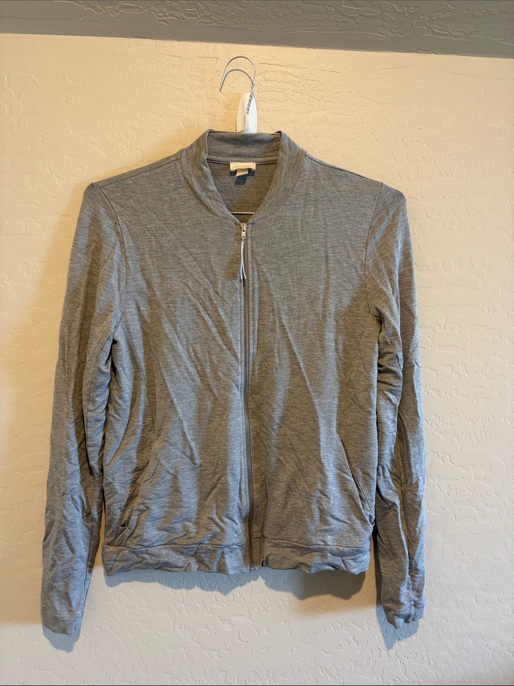 Hanro Gray Zip-Front Long Sleeve Top